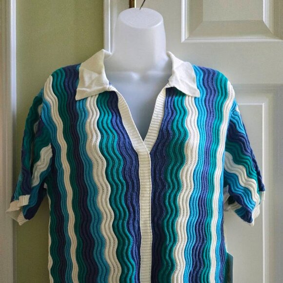 NWT Tuckernuck Hyacinth House Aqua Wavy Sammie Mini Dress Size Small - Picture 8 of 11